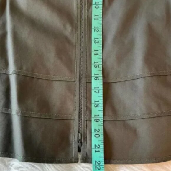 Lafayette‎ 148 NY Blazer Olive Green Zip Front Collarless Jacket Cropped Size S? - Picture 7 of 8